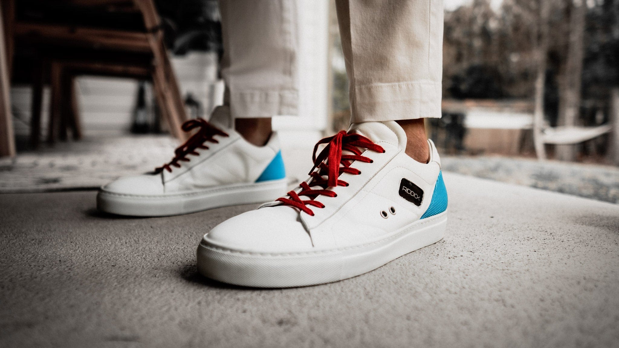 Ryan Lochte wearing his exclusive Lochte x Riddick Italian leather shoes.